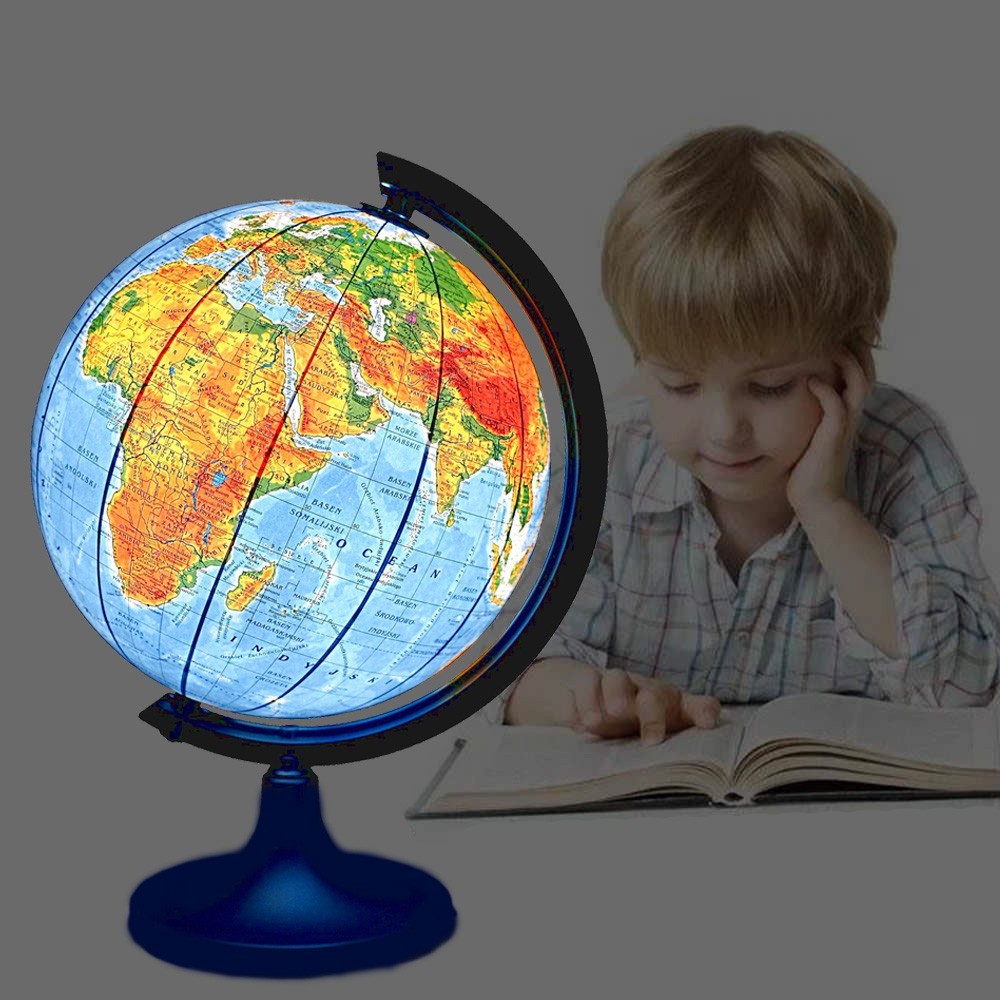 Glob pamantesc iluminat, harta politica si fizica, cartografie detaliata, diametru 25 cm - imagine 12